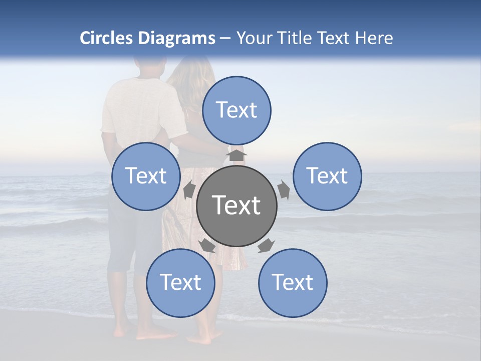 Young Couple Near The Ocean On Sunset Time PowerPoint Template