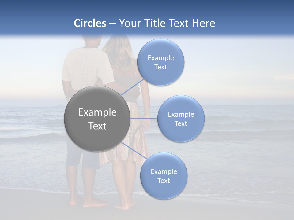 Young Couple Near The Ocean On Sunset Time PowerPoint Template