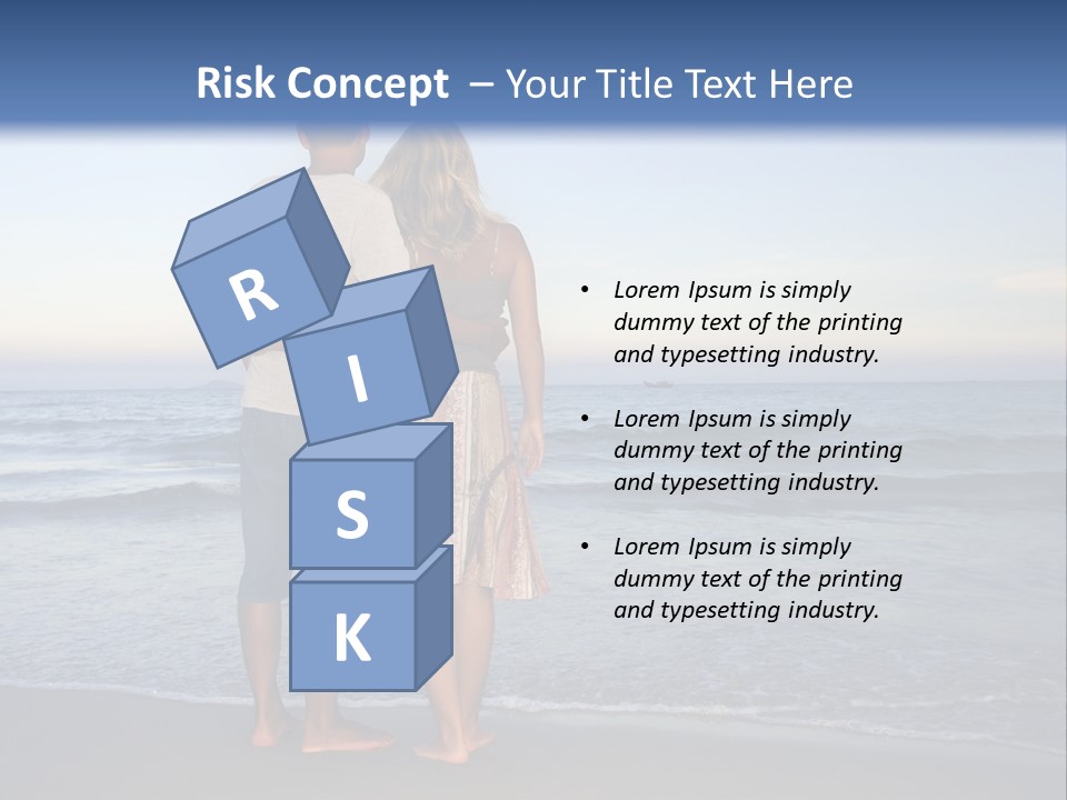 Young Couple Near The Ocean On Sunset Time PowerPoint Template