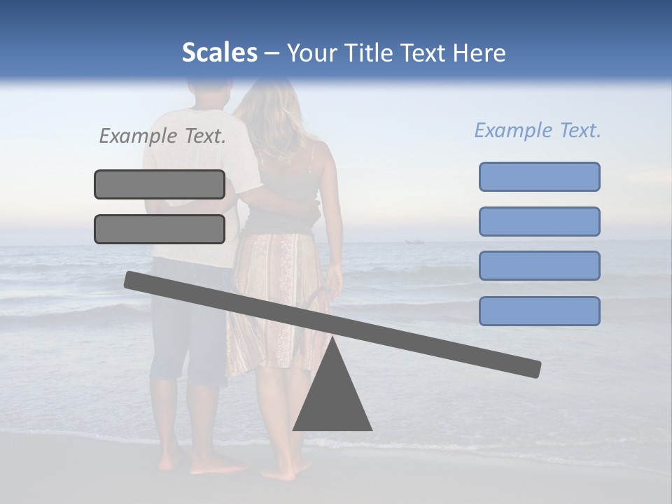 Young Couple Near The Ocean On Sunset Time PowerPoint Template