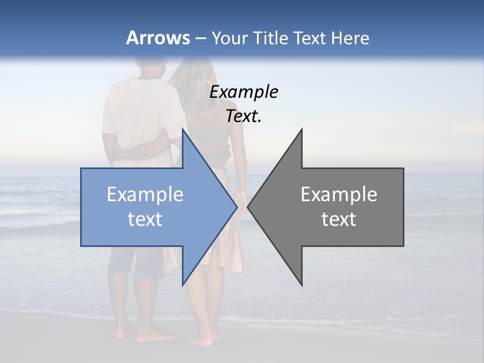 Young Couple Near The Ocean On Sunset Time PowerPoint Template