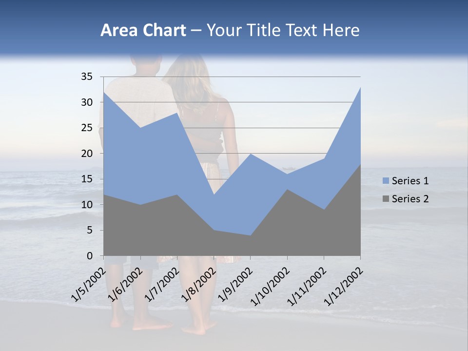 Young Couple Near The Ocean On Sunset Time PowerPoint Template