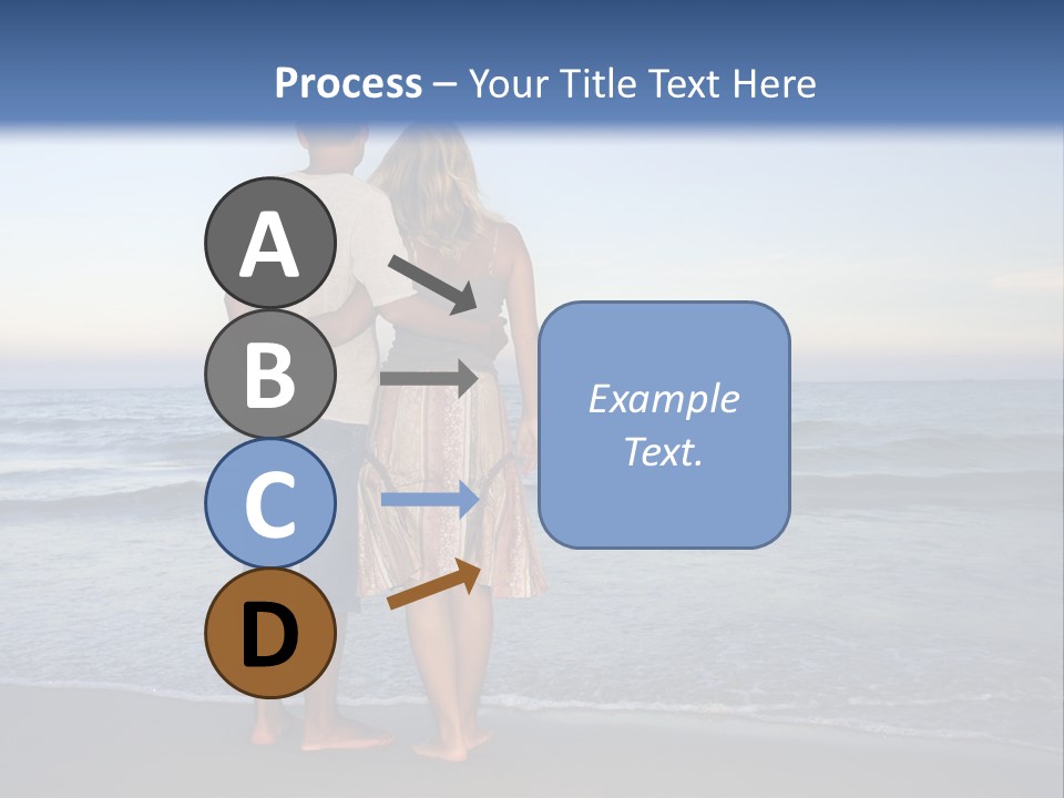 Young Couple Near The Ocean On Sunset Time PowerPoint Template