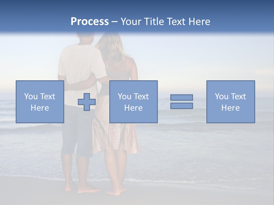 Young Couple Near The Ocean On Sunset Time PowerPoint Template