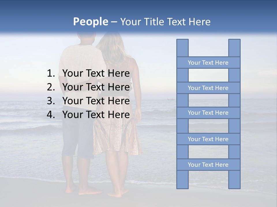 Young Couple Near The Ocean On Sunset Time PowerPoint Template
