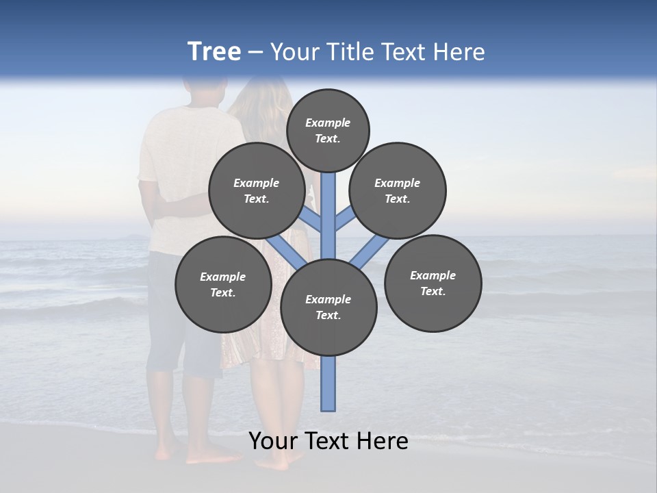 Young Couple Near The Ocean On Sunset Time PowerPoint Template