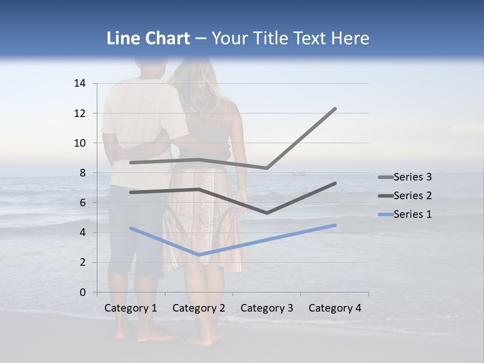 Young Couple Near The Ocean On Sunset Time PowerPoint Template