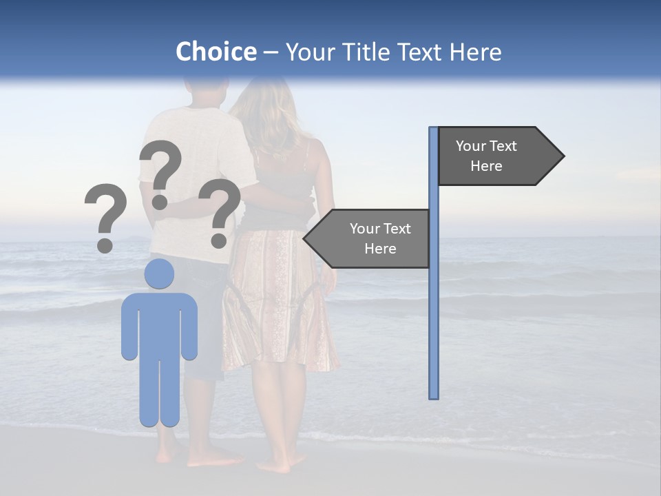 Young Couple Near The Ocean On Sunset Time PowerPoint Template
