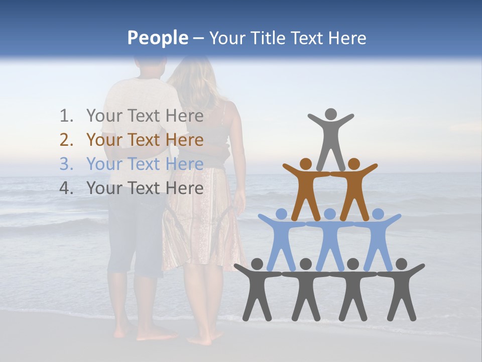 Young Couple Near The Ocean On Sunset Time PowerPoint Template