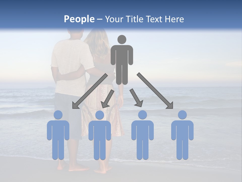 Young Couple Near The Ocean On Sunset Time PowerPoint Template