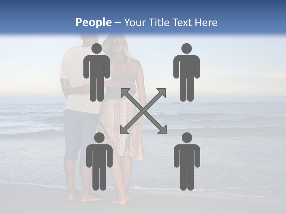 Young Couple Near The Ocean On Sunset Time PowerPoint Template