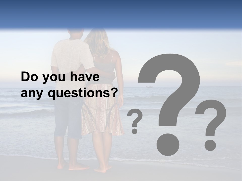 Young Couple Near The Ocean On Sunset Time PowerPoint Template
