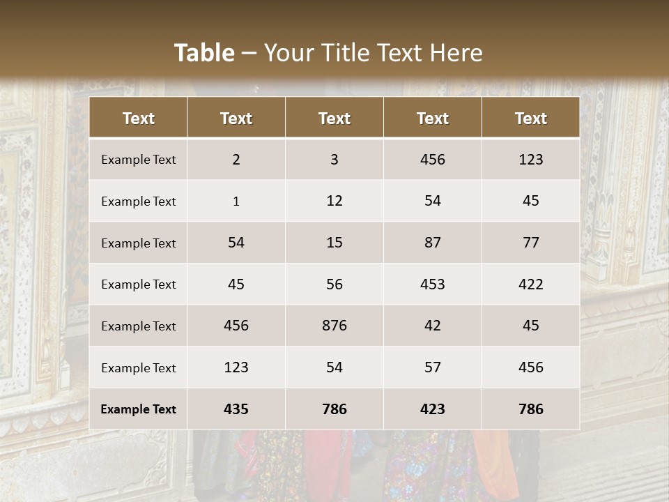 Indian Women In Bright Orange Saris In The Courtyard Of A Rajput Palace. Tiger Fort, Jaipur, Rajasthan, India PowerPoint Template