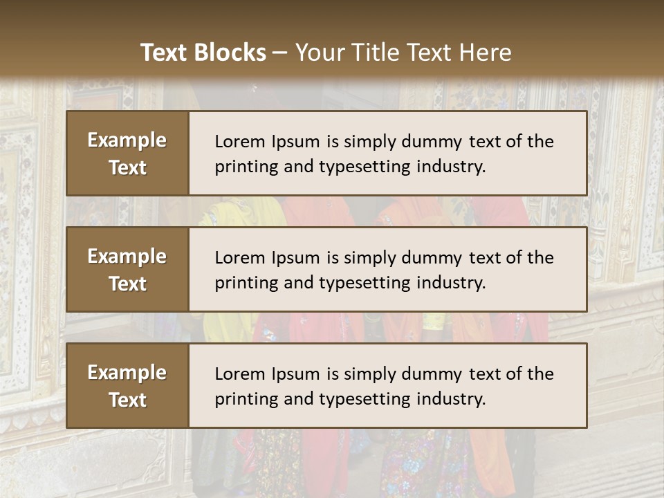 Indian Women In Bright Orange Saris In The Courtyard Of A Rajput Palace. Tiger Fort, Jaipur, Rajasthan, India PowerPoint Template