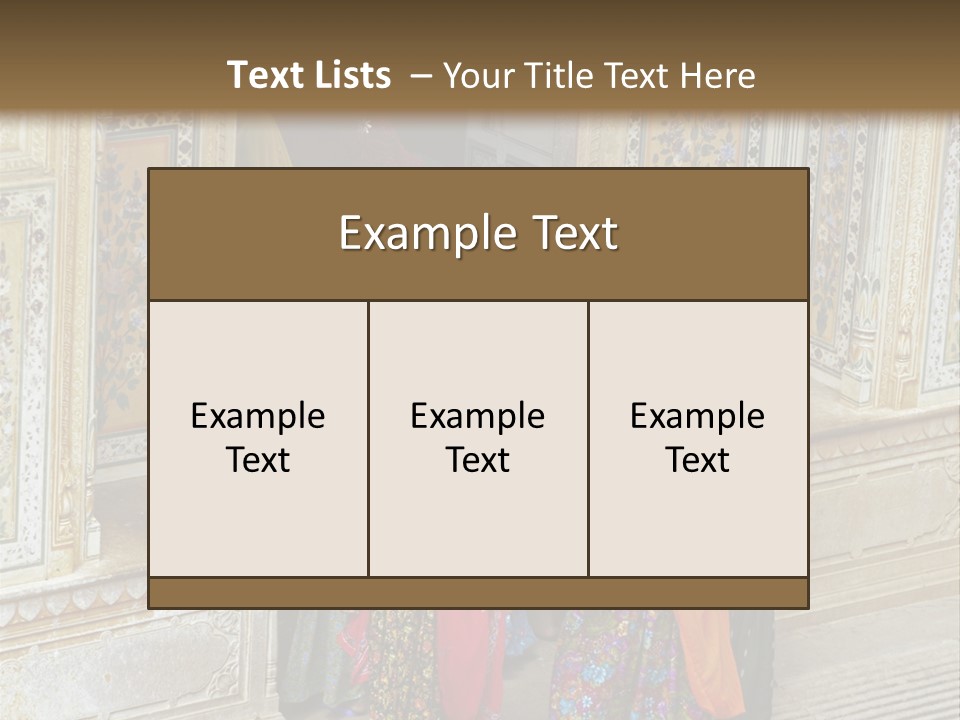 Indian Women In Bright Orange Saris In The Courtyard Of A Rajput Palace. Tiger Fort, Jaipur, Rajasthan, India PowerPoint Template