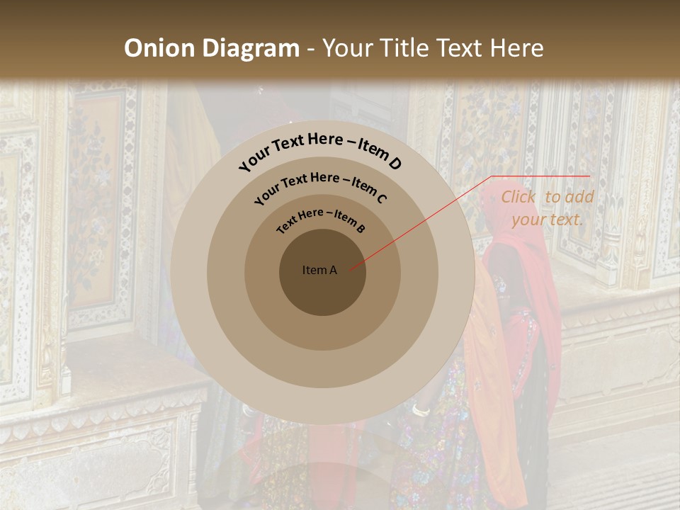 Indian Women In Bright Orange Saris In The Courtyard Of A Rajput Palace. Tiger Fort, Jaipur, Rajasthan, India PowerPoint Template