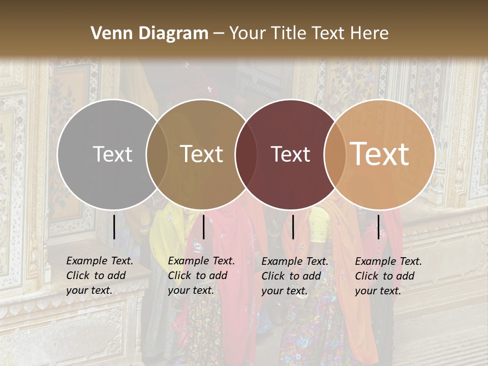 Indian Women In Bright Orange Saris In The Courtyard Of A Rajput Palace. Tiger Fort, Jaipur, Rajasthan, India PowerPoint Template