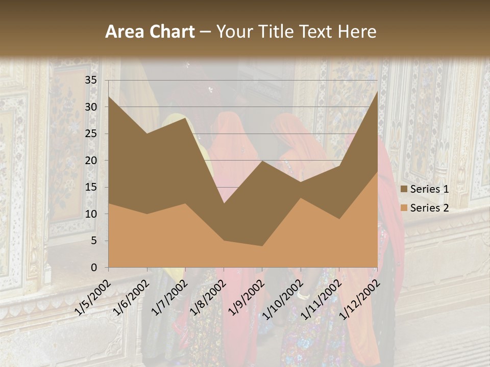 Indian Women In Bright Orange Saris In The Courtyard Of A Rajput Palace. Tiger Fort, Jaipur, Rajasthan, India PowerPoint Template