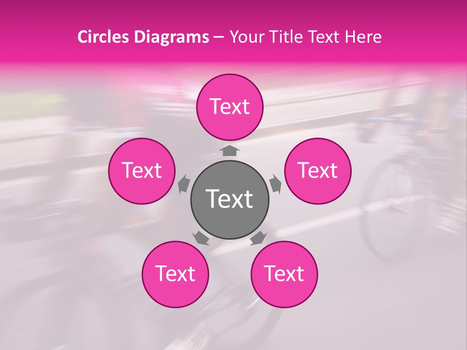 The Break Away. The Cyclists Riding By At The Bicycle Race Around Denmark 2006. PowerPoint Template