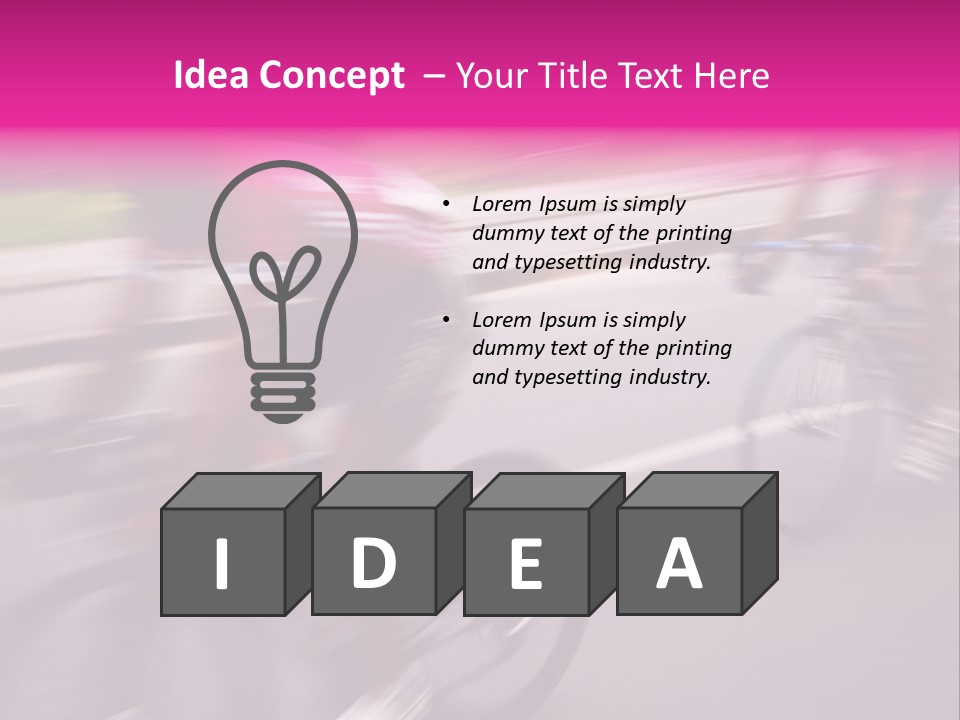 The Break Away. The Cyclists Riding By At The Bicycle Race Around Denmark 2006. PowerPoint Template