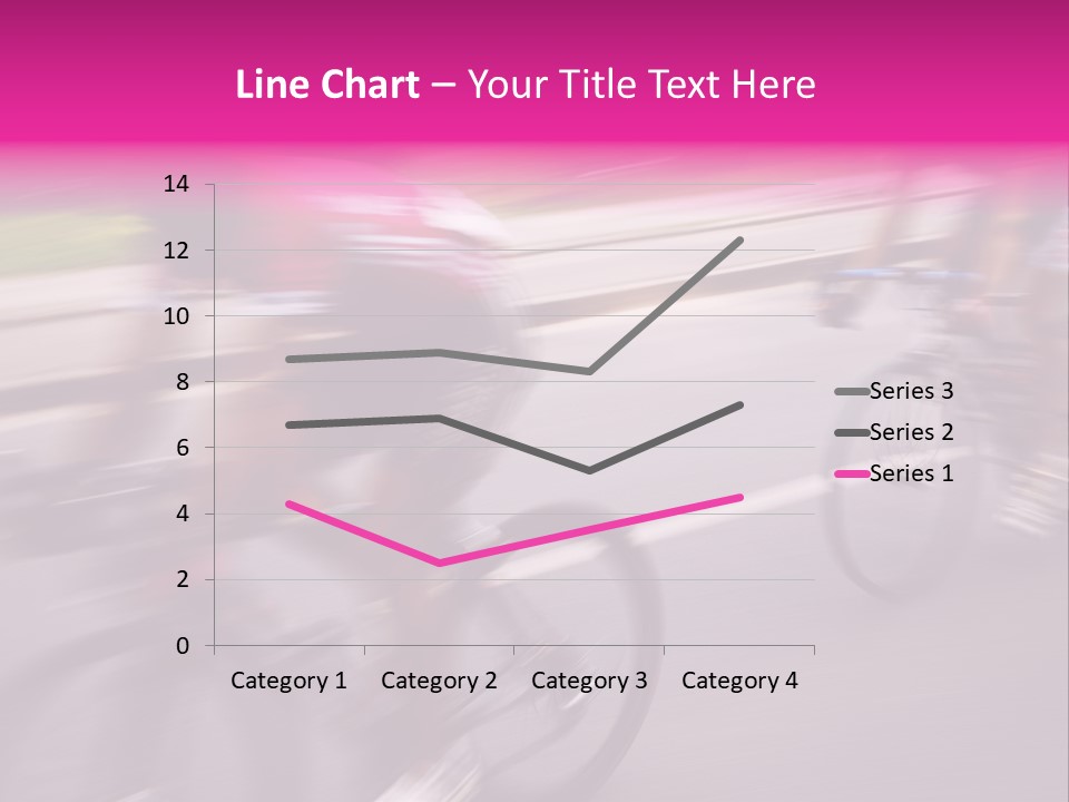 The Break Away. The Cyclists Riding By At The Bicycle Race Around Denmark 2006. PowerPoint Template