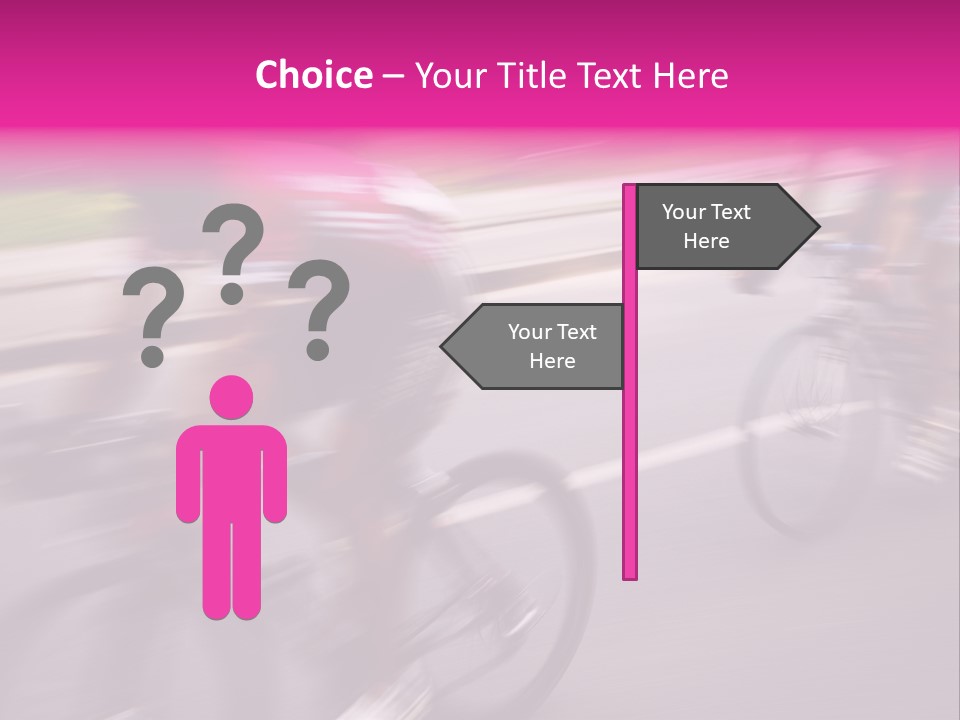 The Break Away. The Cyclists Riding By At The Bicycle Race Around Denmark 2006. PowerPoint Template