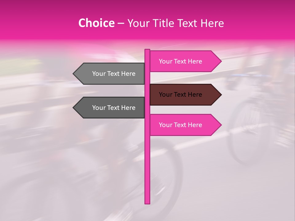 The Break Away. The Cyclists Riding By At The Bicycle Race Around Denmark 2006. PowerPoint Template