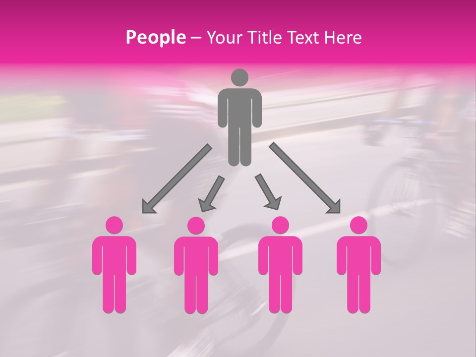 The Break Away. The Cyclists Riding By At The Bicycle Race Around Denmark 2006. PowerPoint Template