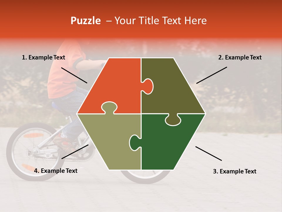 Boy Riding Bike In A Helmet PowerPoint Template