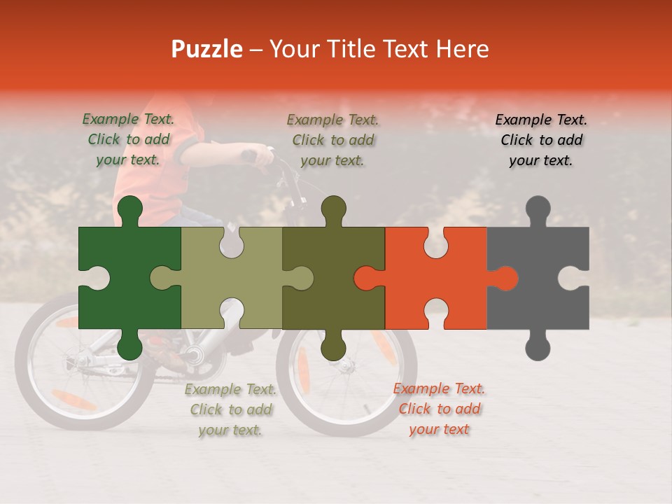 Boy Riding Bike In A Helmet PowerPoint Template