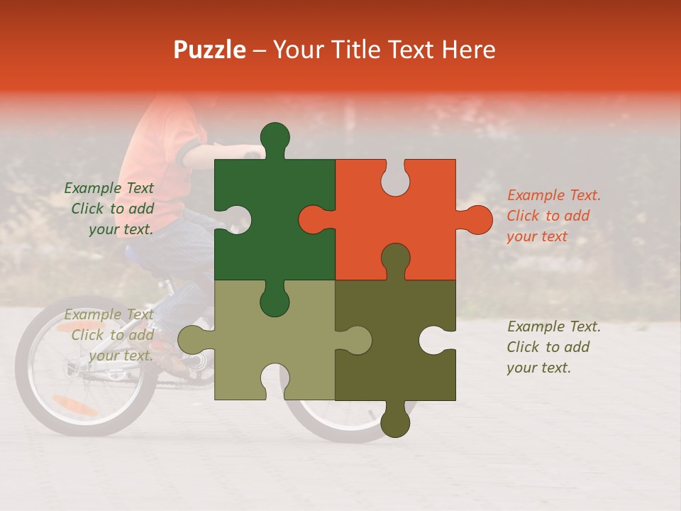 Boy Riding Bike In A Helmet PowerPoint Template