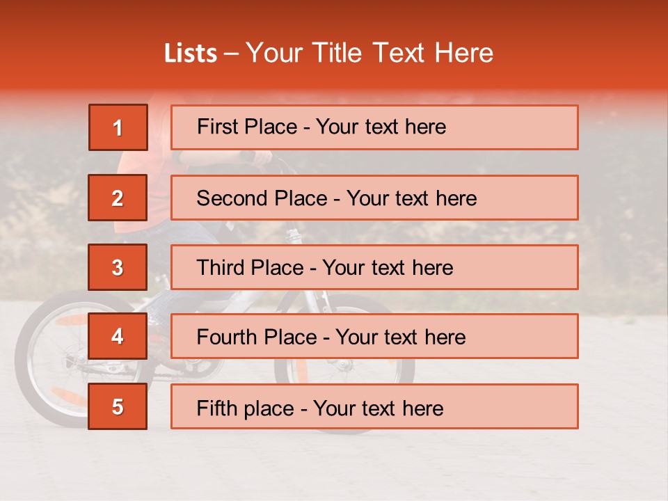 Boy Riding Bike In A Helmet PowerPoint Template
