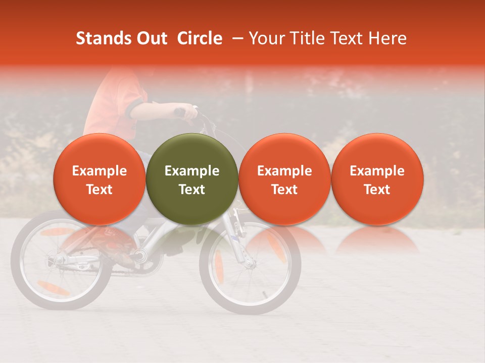 Boy Riding Bike In A Helmet PowerPoint Template