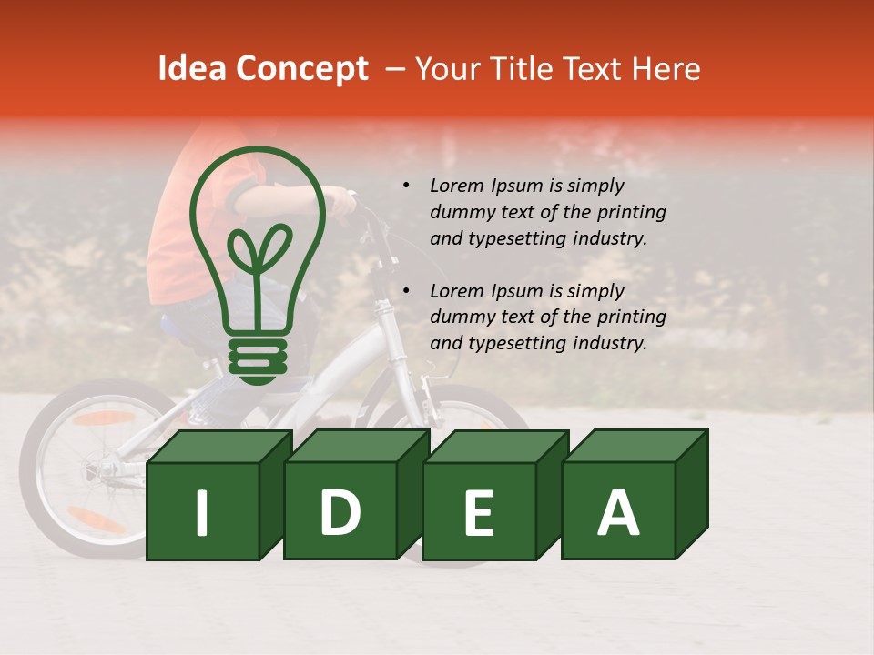 Boy Riding Bike In A Helmet PowerPoint Template