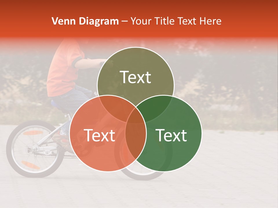 Boy Riding Bike In A Helmet PowerPoint Template