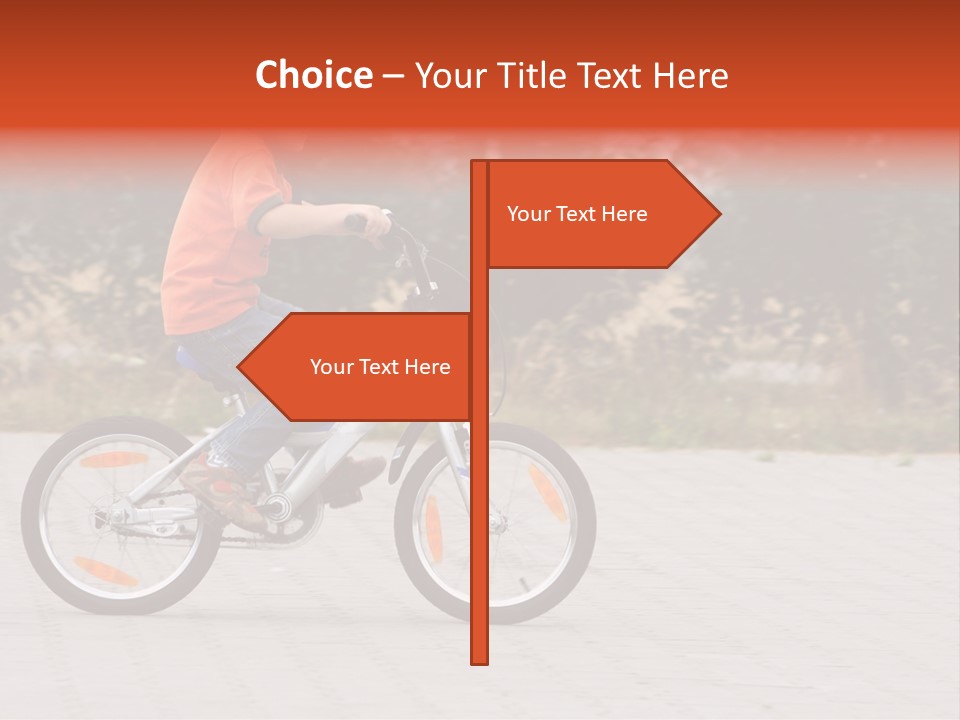 Boy Riding Bike In A Helmet PowerPoint Template