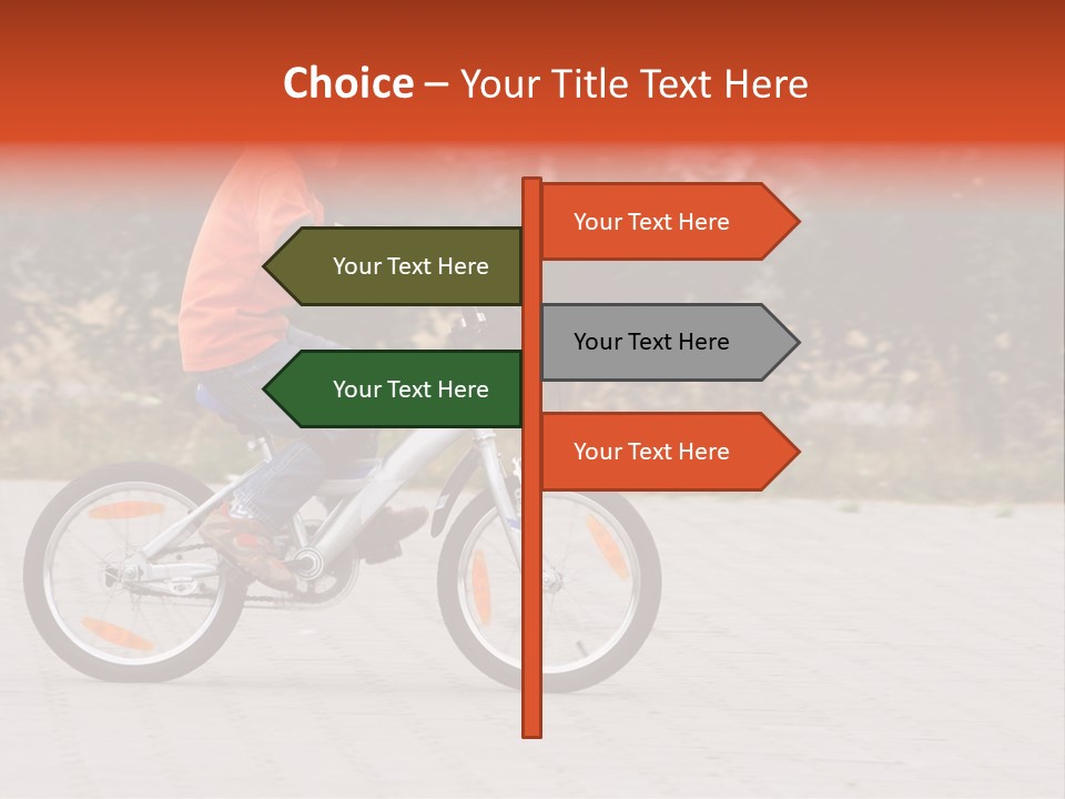 Boy Riding Bike In A Helmet PowerPoint Template