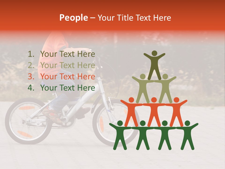 Boy Riding Bike In A Helmet PowerPoint Template