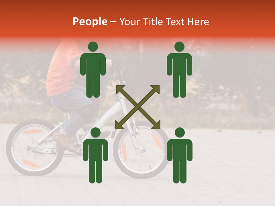 Boy Riding Bike In A Helmet PowerPoint Template