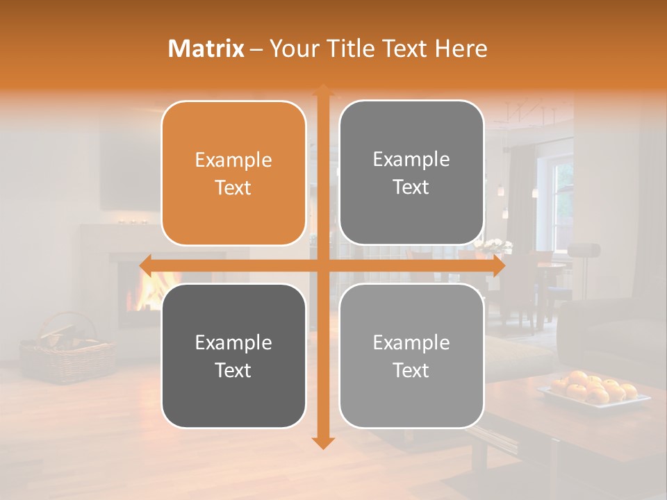 Open Space With Fire Place PowerPoint Template