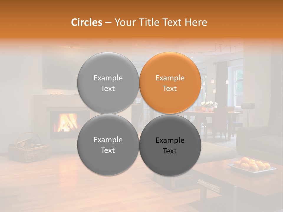 Open Space With Fire Place PowerPoint Template