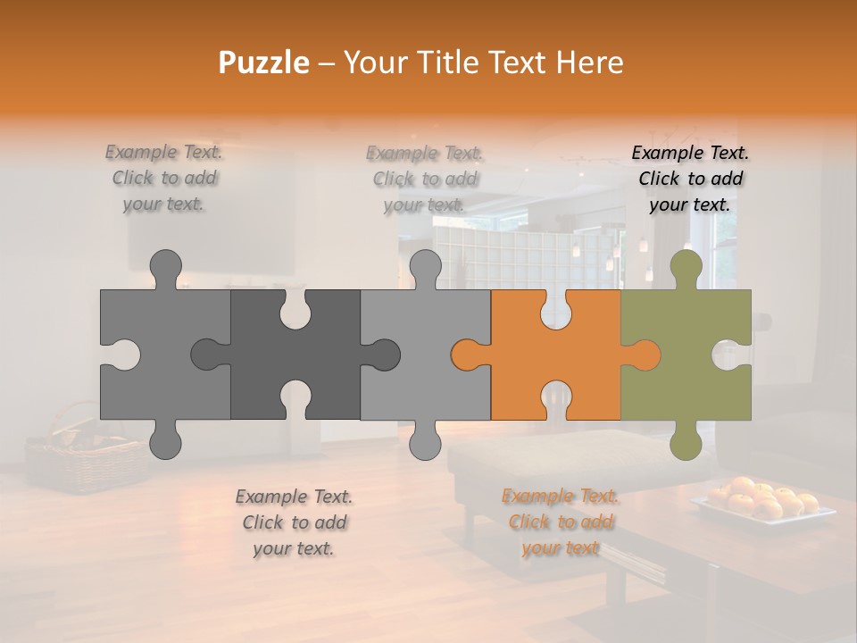 Open Space With Fire Place PowerPoint Template