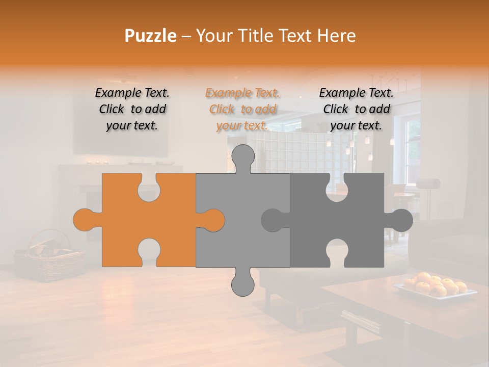 Open Space With Fire Place PowerPoint Template