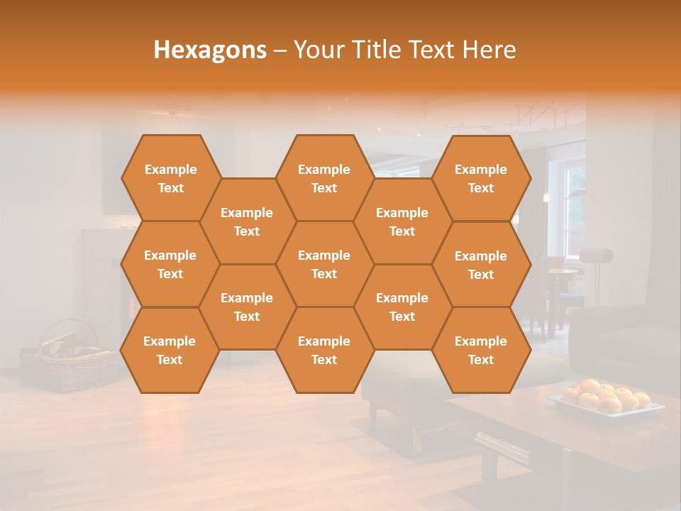 Open Space With Fire Place PowerPoint Template