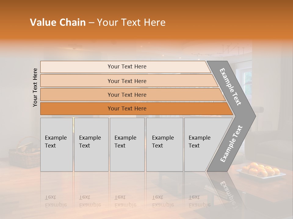 Open Space With Fire Place PowerPoint Template