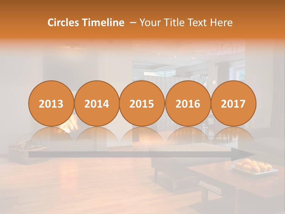 Open Space With Fire Place PowerPoint Template