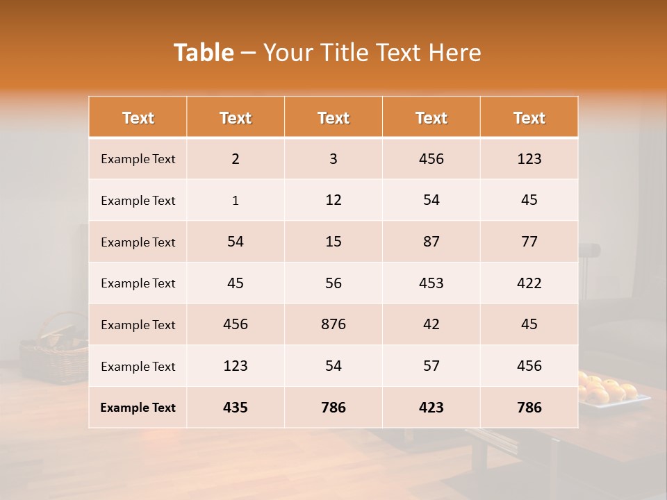 Open Space With Fire Place PowerPoint Template