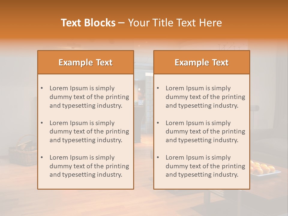 Open Space With Fire Place PowerPoint Template