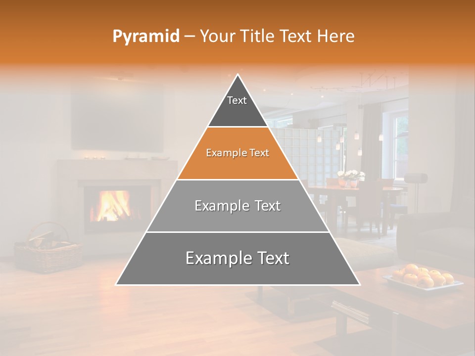 Open Space With Fire Place PowerPoint Template