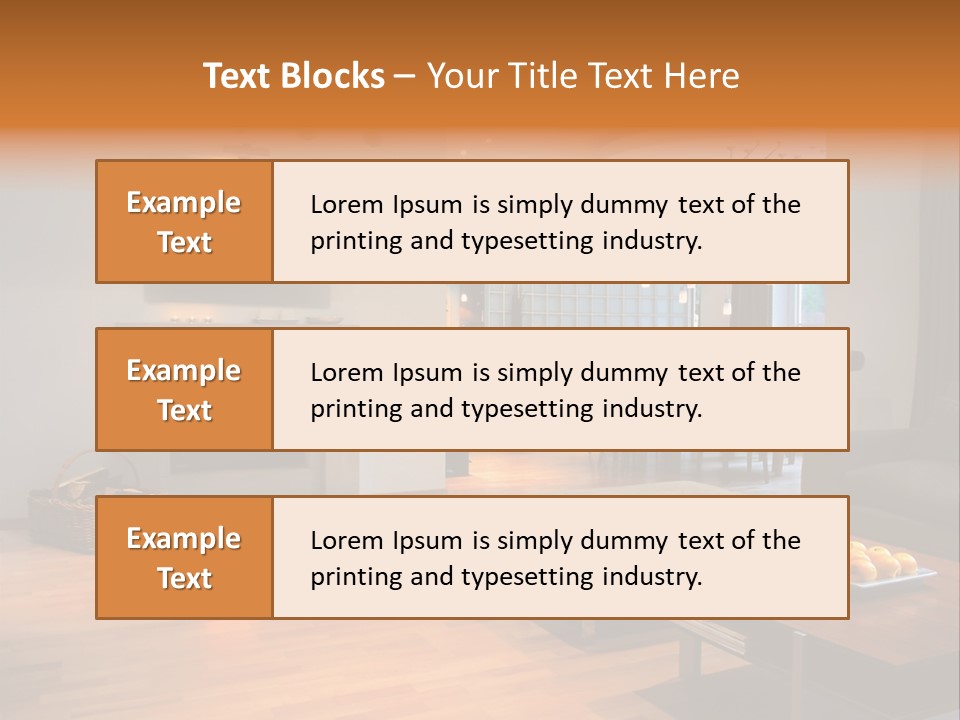 Open Space With Fire Place PowerPoint Template